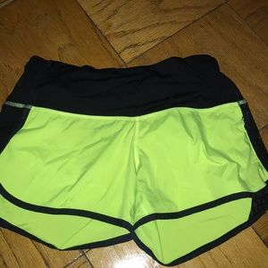 Neon Yellow Lululemon shorts